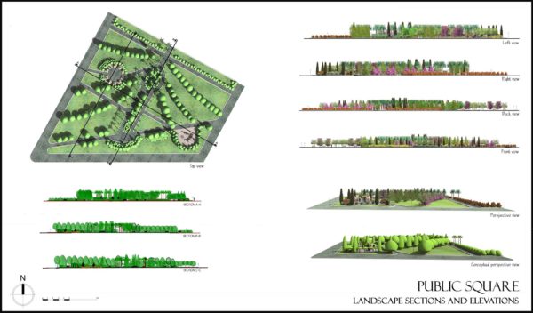 Lands Design - Public square towards the gardeners